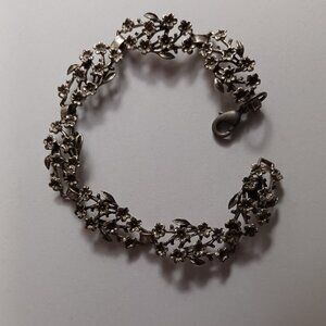 vintage floral sterling silver bracelet